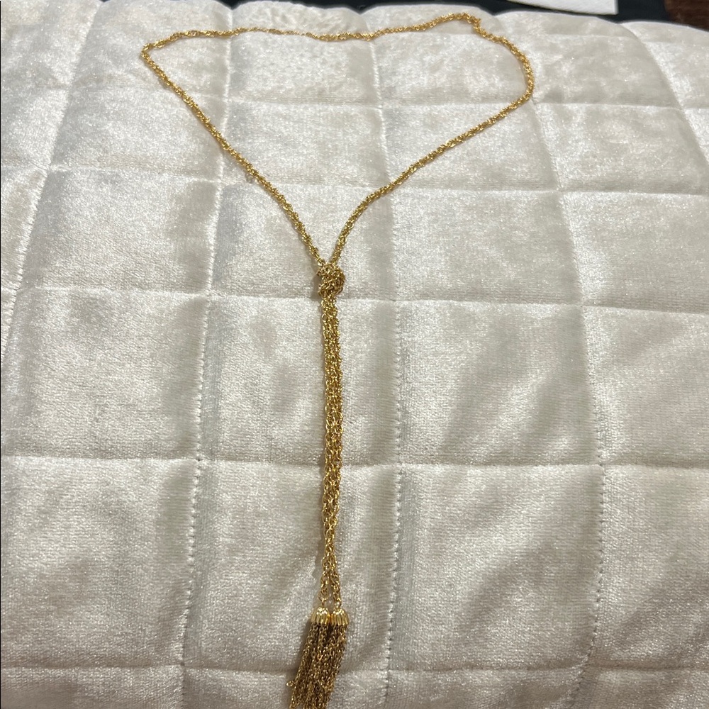 Chic Gold Tassel Necklace